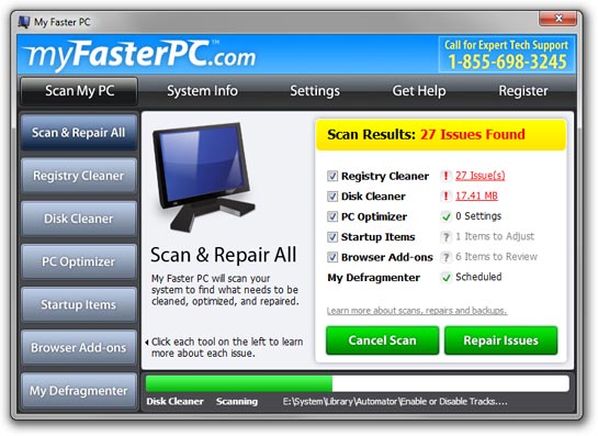 Click to view My Faster PC 6.0 screenshot